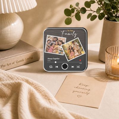 amily Photo Frame Customized Musical Photo Frame Rechargeable Speaker with On/Off Button Meaningful Home Decor Gift for Parents, Anniversary